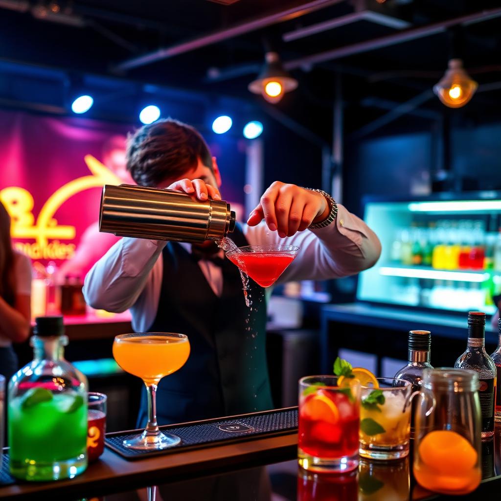 Bartender in action